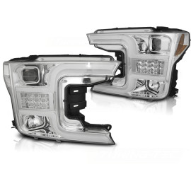 Lampy przód FORD F150 MK13 17-20 TUBE LIGHT CHROM LPFO89