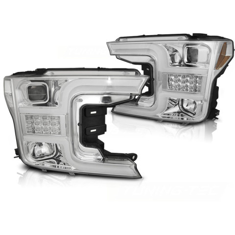 Lampy przód FORD F150 MK13 17-20 TUBE LIGHT CHROM LPFO89