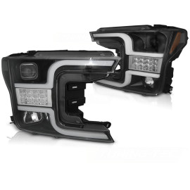 Lampy przód FORD F150 MK13 17-20 TUBE LIGHT BLACK LPFO90