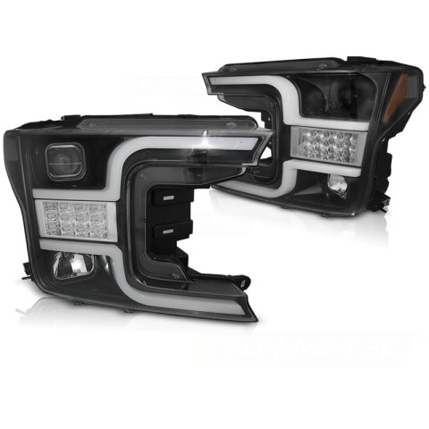 Lampy przód FORD F150 MK13 17-20 TUBE LIGHT BLACK LPFO90