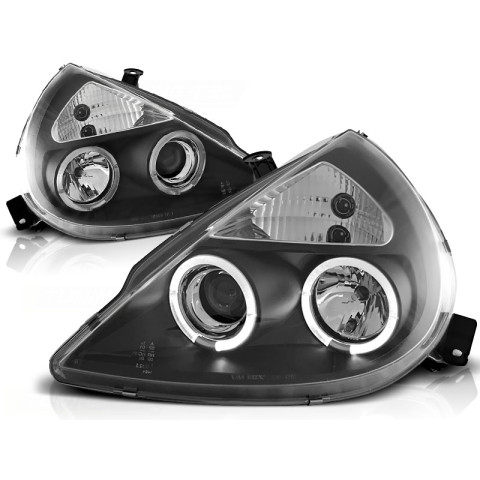 Lampy przód Ford Ka clear Angel Eyes BLACK soczewka ringi LPFO12