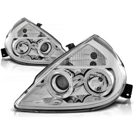 Lampy przód Ford Ka clear Angel Eyes CHROM soczewka ringi LPFO11