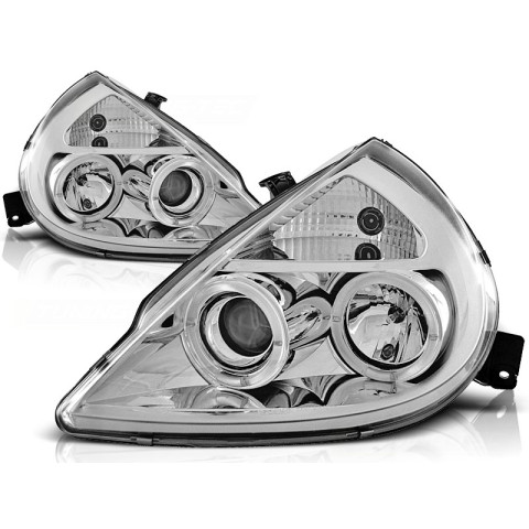 Lampy przód Ford Ka clear Angel Eyes CHROM soczewka ringi LPFO11