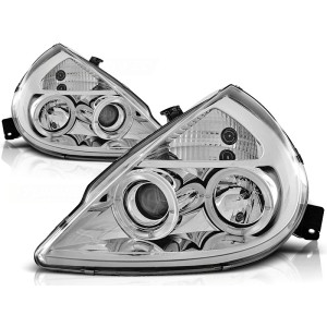 Lampy przód Ford Ka clear Angel Eyes CHROM soczewka ringi LPFO11