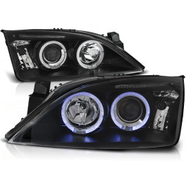 Lampy przód Ford Mondeo II 00-07 Angel Eyes BLACK soczewki ringi LPFO35