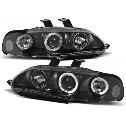 Lampy przód Honda Civic 91-95 Angel Eyes BLACK soczewka ringi LPHO12