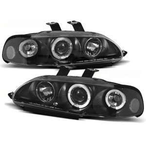 Lampy przód Honda Civic 91-95 Angel Eyes BLACK soczewka ringi LPHO02