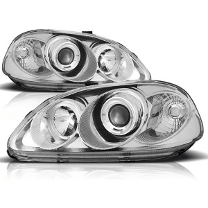 Lampy przód Honda Civic 99-01 Angel Eyes CHROM soczewka ringi LPHO06