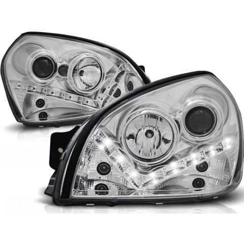 Lampy przód Hyundai Tucson diodowe CHROM LED - LPHU04