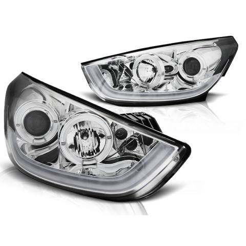 Lampy przód Hyundai Tucson IX35 - CHROM LED TubeLight LPHU06