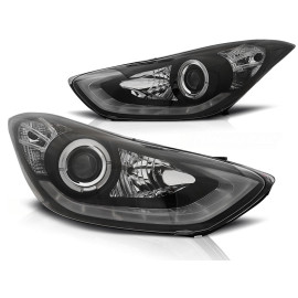 Lampy przód HYUNDAI ELANTRA 11.10- BLACK LED - diodowe LPHU09