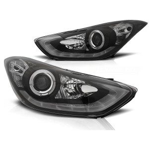Lampy przód HYUNDAI ELANTRA 11.10- BLACK LED - diodowe LPHU09