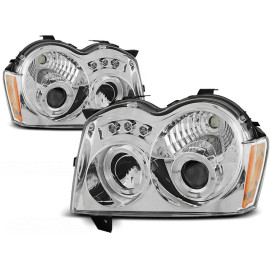 Lampy przód JEEP GRAND CHEROKEE 05-08 CHROM Angel Eyes LPCH05