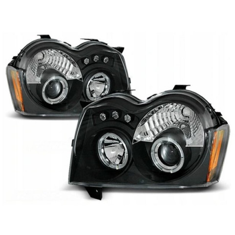 Lampy przód JEEP GRAND CHEROKEE 05-08 BLACK Angel Eyes LPCH06