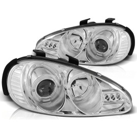 Lampy przód Mazda MX3 91-98 clear Angel Eyes CHROM soczewka ringi LPMA01