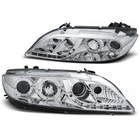 Lampy przód Mazda 6 02-07 CHROM LED + RING LPMA03