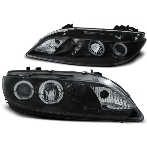 Lampy przód Mazda 6 02-07 BLACK LED + RING LPMA04