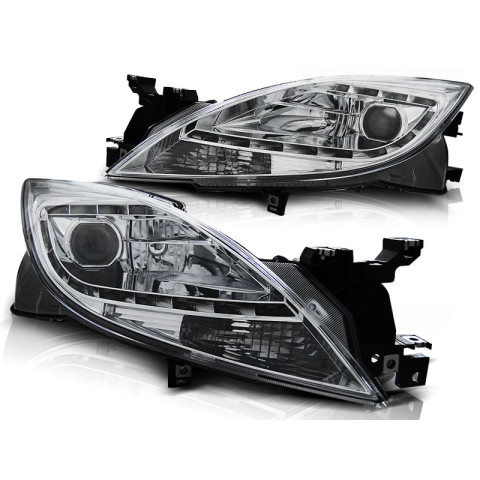 Lampy przód Mazda 6 II - LED CHROM diodowe LPMA06