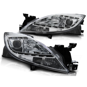 Lampy przód Mazda 6 II - LED CHROM diodowe LPMA06
