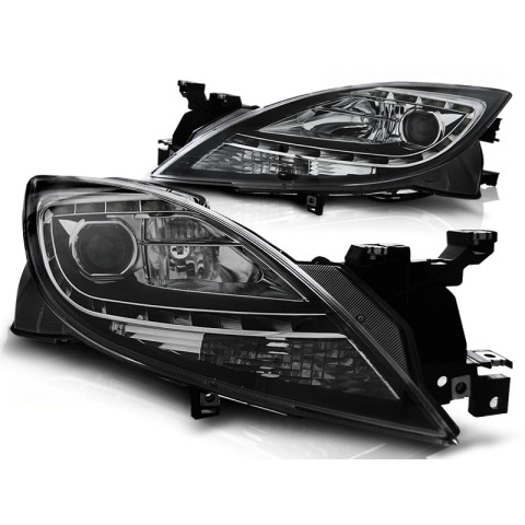 Lampy przód Mazda 6 II - LED BLACK diodowe LPMA07