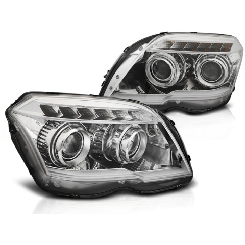 Lampy przód Mercedes GLK X204 CHROM LED diodowe LPMEB8