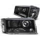 Lampy przód Mercedes W201 190 82-93 BLACK CLEAR soczewkowe LPME46