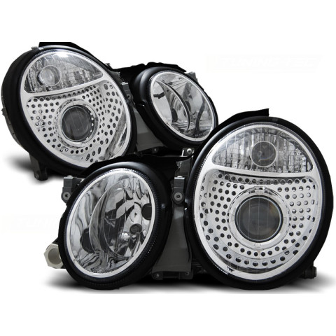 Lampy przód Mercedes CLK W208 clear CHROM soczewka LPME05 DEPO