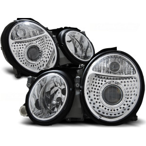 Lampy przód Mercedes CLK W208 clear CHROM soczewka LPME05 DEPO