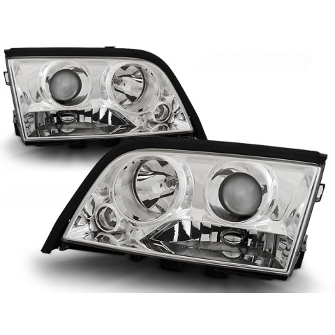 Lampy przód Mercedes C-klasa W202 clear CHROM soczewka LPME41