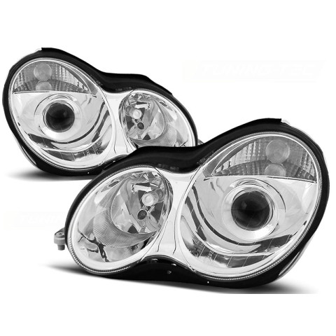 Lampy przód Mercedes C-klasa W203 clear CHROM soczewka LPME18