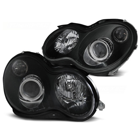Lampy przód Mercedes C-klasa W203 clear BLACK soczewki FK LPME81