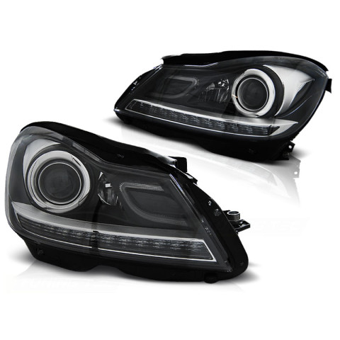 Lampy przód Mercedes C-klasa W204 11-14 BLACK LED diodowe LPME87