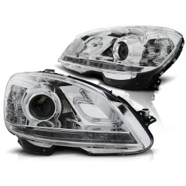 Lampy przód Mercedes C-klasa W204 07-10 CHROM LED diodowe LPME88