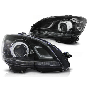 Lampy przód Mercedes C-klasa W204 07-10 BLACK LED diodowe LPME89