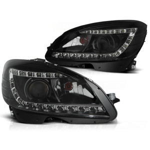 Lampy przód Mercedes C-klasa W204 07-10 BLACK LED diodowe LPME91