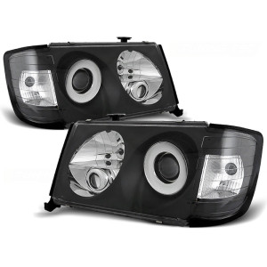 Lampy przód Mercedes E-klasa W124 85-93 clear BLACK soczewki LPME06