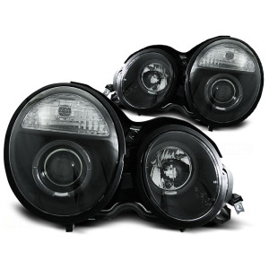 Lampy przód Mercedes E-klasa W210 95-99 BLACK Angel Eyes soczewki LPME30