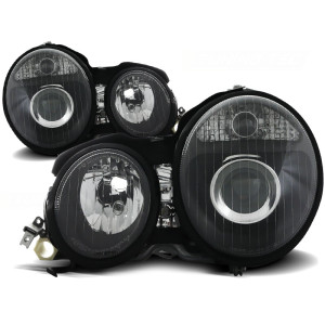 Lampy przód Mercedes E-klasa W210 95-99 clear BLACK soczewki DEPO LPME09