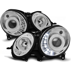 Lampy przód Mercedes E-klasa W211 06-09 CHROM LED - diodowe LPME59