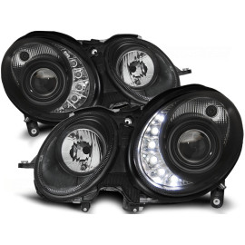 Lampy przód Mercedes E-klasa W211 06-09 BLACK LED - diodowe LPME60