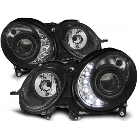 Lampy przód Mercedes E-klasa W211 06-09 BLACK LED - diodowe LPME60