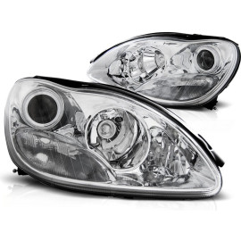 Lampy przód Mercedes S-klasa W220 98-02 CHROM soczewkowe H7 DEPO LPME79