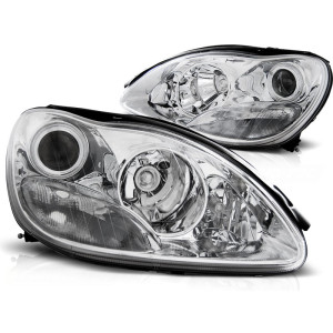 Lampy przód Mercedes S-klasa W220 98-02 CHROM soczewkowe H7 DEPO LPME79