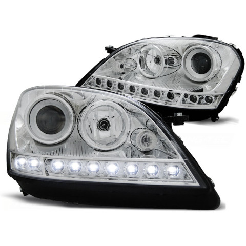 Lampy przód Mercedes M-klasa W164 ML CHROM LED diodowe H7 LPME63 DEPO