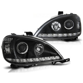 Lampy przód Mercedes M klasa W163 ML 98-01 BLACK LED diodowe H1LPMEA0