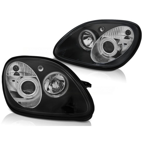 Lampy przód Mercedes SLK 96-00 Angel Eyes BLACK soczewki ringi LPME15
