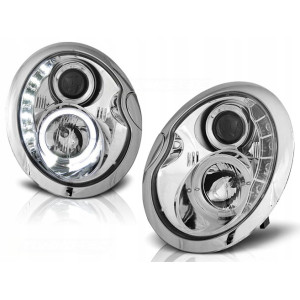 Lampy przód Mini Cooper 01-06 Angel Eyes CHROM LED + ringi LPMC03