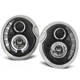 Lampy przód Mini Cooper 01-06 Angel Eyes BLACK LED + ringi LPMC04