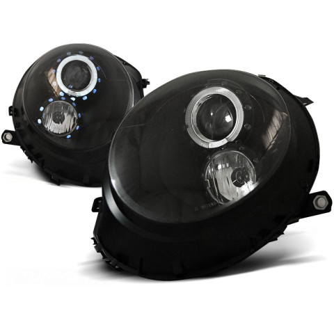 Lampy przód Mini Cooper 06-14 Angel Eyes BLACK soczewki ringi LPMC06
