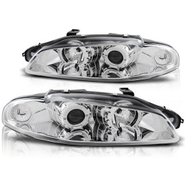 Lampy przód Mitsubishi Eclipse 97-98 Angel Eyes CHROM soczewka ringi LPMI03